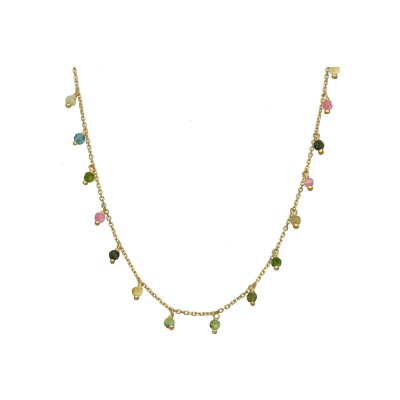 Collier Orus Bijoux en argent doré et tourmaline
