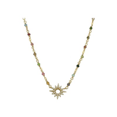 Collier Orus Bijoux en argent doré et tourmaline