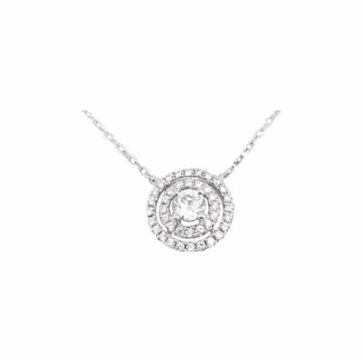 Collier Entourage en or blanc et diamants de 0.31ct