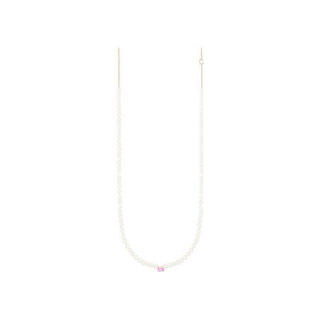 GINETTE NY COCKTAIL necklace, rose gold, topaz and pearls