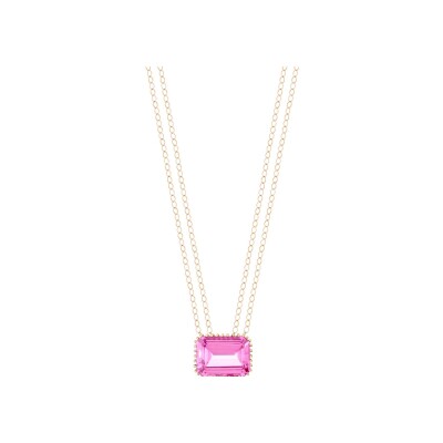 Collier GINETTE NY COCKTAIL en or rose et topaze