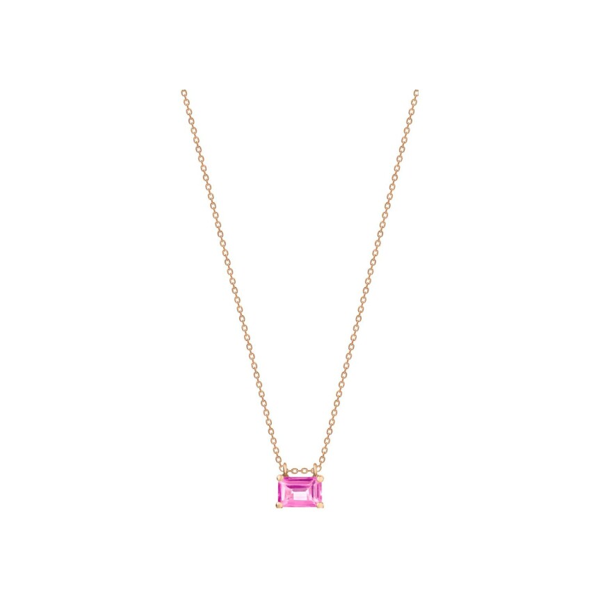 GINETTE NY COCKTAIL necklace, rose gold and topaz