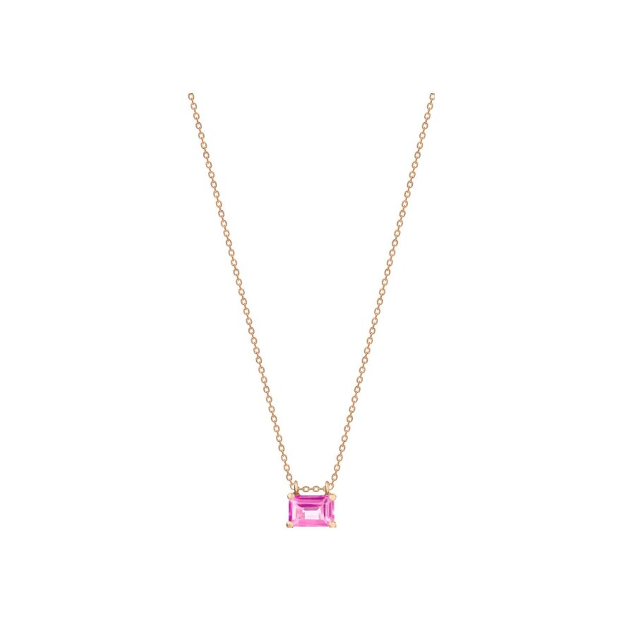 Collier Ginette NY COCKTAIL en or rose et topaze