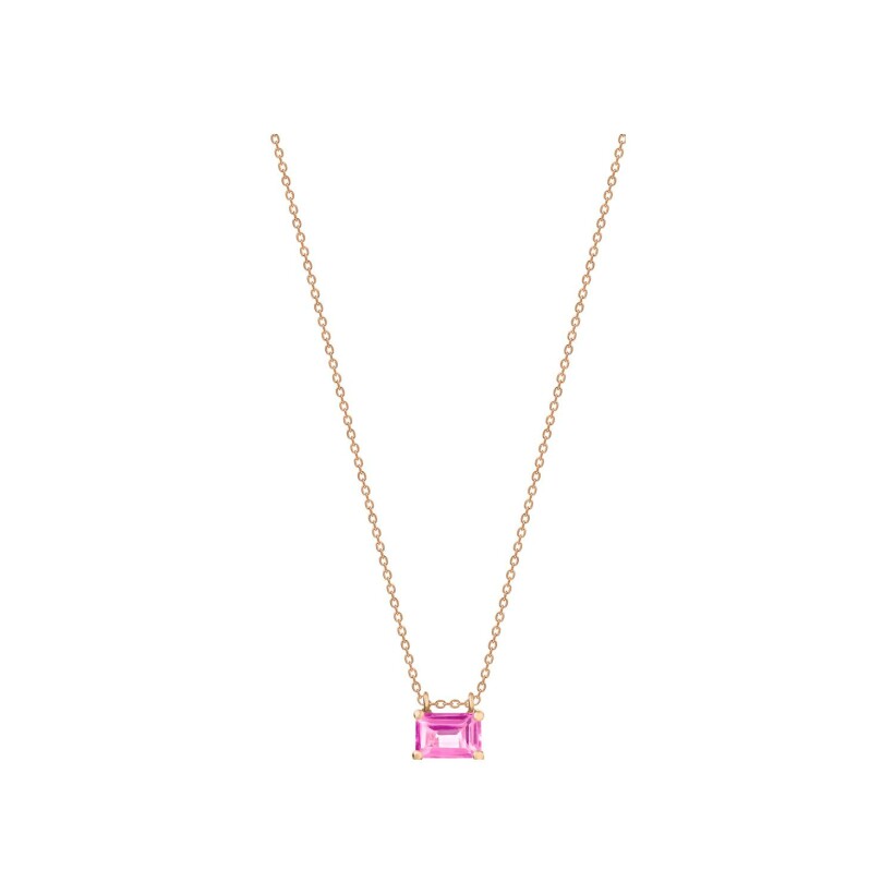 GINETTE NY COCKTAIL necklace, rose gold and topaz