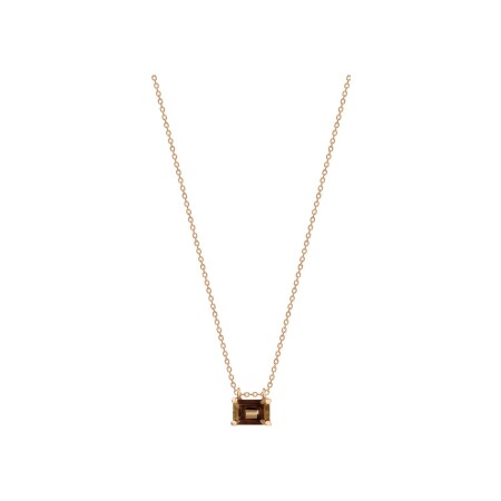 GINETTE NY COCKTAIL necklace, rose gold and smoked quartz