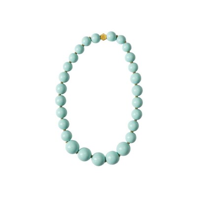 Collier Simone à Bordeaux Icône Opale en résine et acier doré