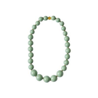 Collier Simone à Bordeaux Icône Sauge en résine et acier doré
