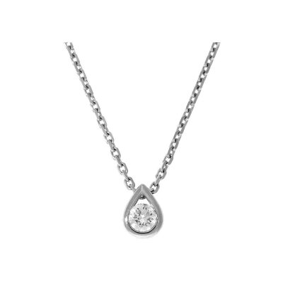 Collier Goutte en or blanc et diamant