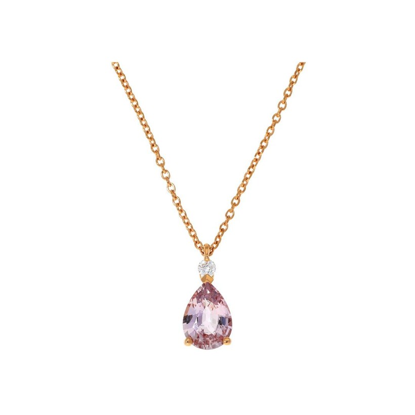 Collier Absolu en or rose, saphir et diamant