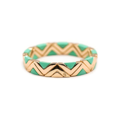 Bracelet Simone à Bordeaux Colorama en métal émaillé vert