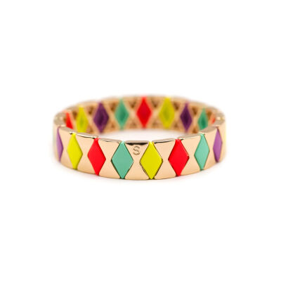 Bracelet Simone à Bordeaux Colorama en métal émaillé multicolore