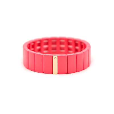 Bracelet Simone à Bordeaux Colorblock en métal émaillé grenade