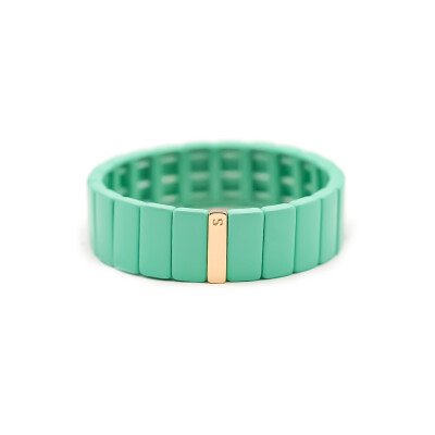 Bracelet Simone à Bordeaux Colorblock en métal émaillé vert