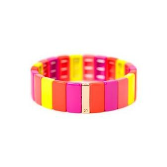 Bracelet Simone à Bordeaux COLORBLOCK en métal émaillé pepsi