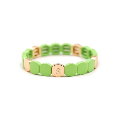 Bracelet Simone à Bordeaux Colorful en métal émaillé vert