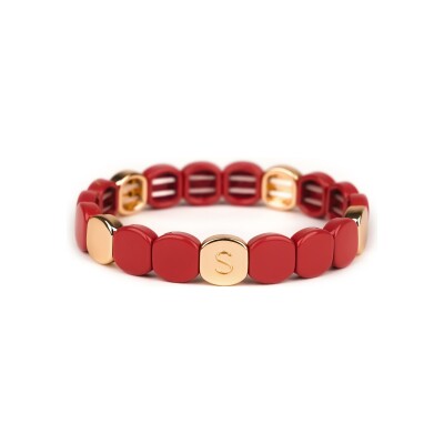 Bracelet Simone à Bordeaux Colorful Bissap en métal doré émaillé