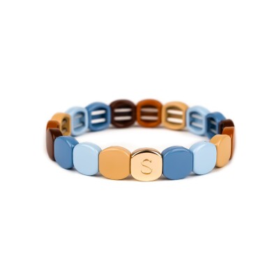Bracelet Simone à Bordeaux Colorful Canal Saint-Martin en métal doré émaillé