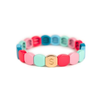 Bracelet Simone à Bordeaux Colorful Carnet de Couleurs en métal doré émaillé