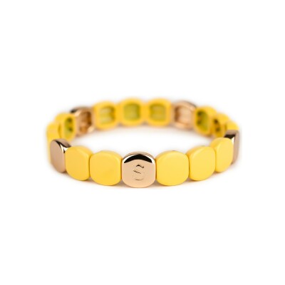 Bracelet Simone à Bordeaux Colorful Citron en métal doré émaillé