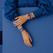 Bracelet Simone à Bordeaux Colorful en métal émaillé bleu