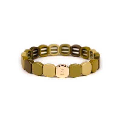 Bracelet Simone à Bordeaux Colorful Fauve en métal doré émaillé