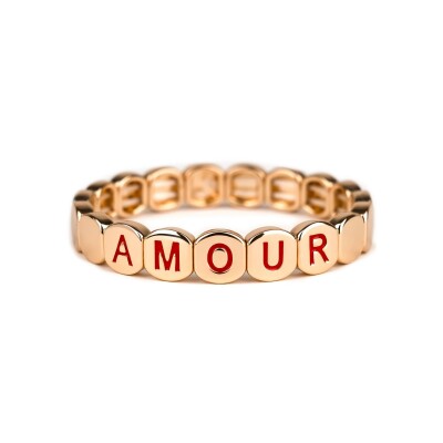 Bracelet Simone à Bordeaux Colorful Gold Amour en métal doré émaillé