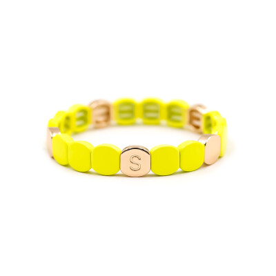 Bracelet Simone à Bordeaux Colorful en métal émaillé jaune pepsi