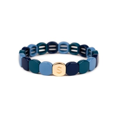Bracelet Simone à Bordeaux Colorful Les Toits De Paris en métal doré émaillé