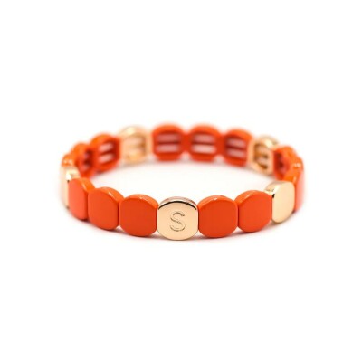 Bracelet Simone à Bordeaux Colorful en métal émaillé mandarine