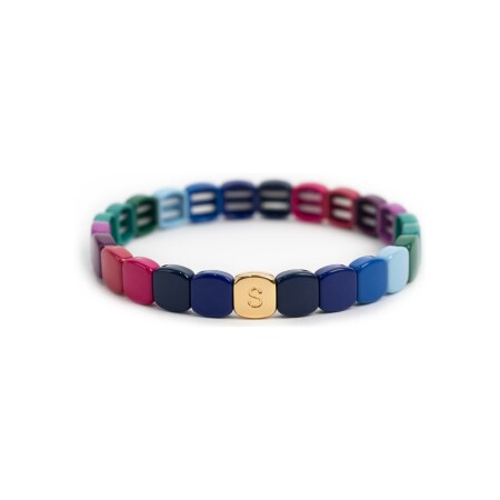 Bracelet Simone à Bordeaux Colorful Midi en métal doré émaillé Coquette