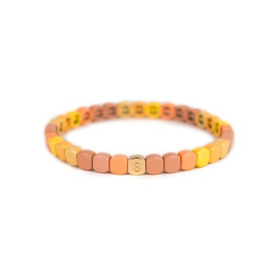 Bracelet Simone à Bordeaux Colorful Mini Amourette en métal doré émaillé