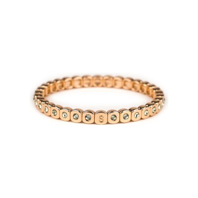 Bracelet Simone à Bordeaux Colorful Mini Cristal Pistache en métal doré émaillé