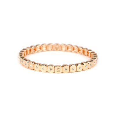 Bracelet Simone à Bordeaux Colorful Mini Gold & Strass en métal doré émaillé
