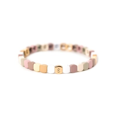 Bracelet Simone à Bordeaux Colorful Mini en métal doré émaillé Neutral