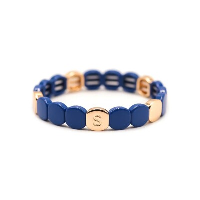 Bracelet Simone à Bordeaux Colorful en métal émaillé bleu nuit