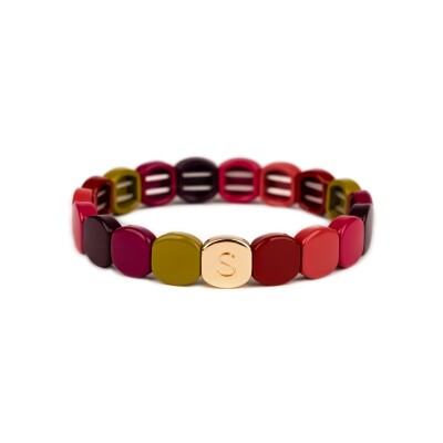 Bracelet Simone à Bordeaux Colorful Odéon en métal doré émaillé