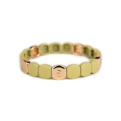 Bracelet Simone à Bordeaux Colorful Pistache en métal doré émaillé