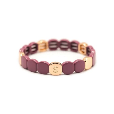 Bracelet Simone à Bordeaux Colorful en métal émaillé violet