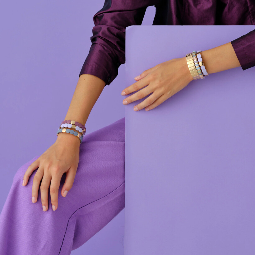 Bracelet Simone à Bordeaux Colorful en métal émaillé violet