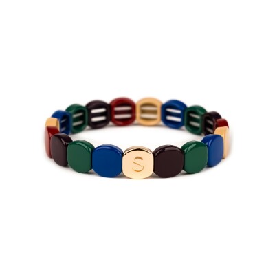 Bracelet Simone à Bordeaux Colorful Quartier Latin en métal doré émaillé