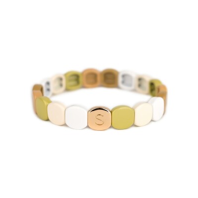 Bracelet Simone à Bordeaux Colorful Siesta en métal doré émaillé