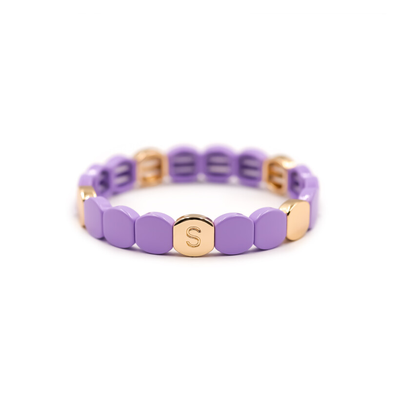 Bracelet Simone à Bordeaux Colorful en métal émaillé violet clair