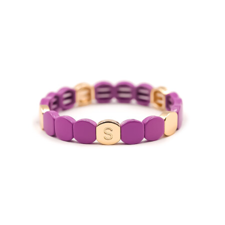 Bracelet Simone à Bordeaux Colorful en métal émaillé violette