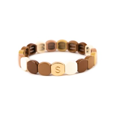 Bracelet Simone à Bordeaux Colorful Douceur en métal doré émaillé