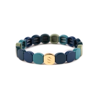 Bracelet Simone à Bordeaux Colorful Frisson en métal doré émaillé