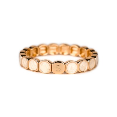Bracelet Simone à Bordeaux Colormind Carrara Beige en métal doré émaillé