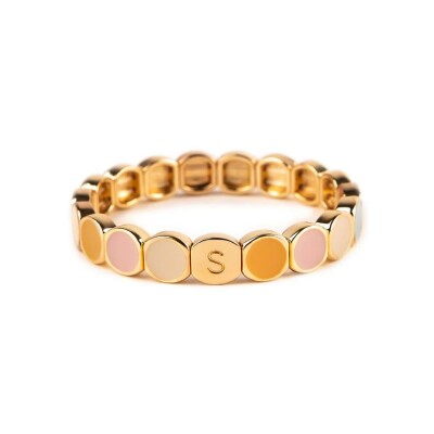 Bracelet Simone à Bordeaux Colormind Citronnade en métal doré émaillé