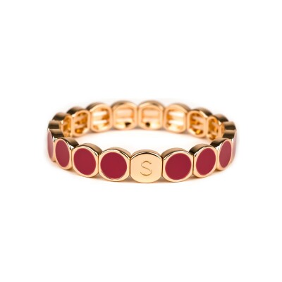 Bracelet Simone à Bordeaux Colormind Figue en métal doré émaillé