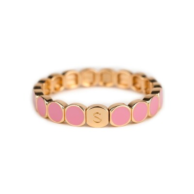 Bracelet Simone à Bordeaux Colormind Lotus en métal doré émaillé