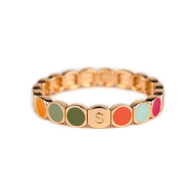 Bracelet Simone à Bordeaux Colormind Marché aux Fleurs en métal doré émaillé